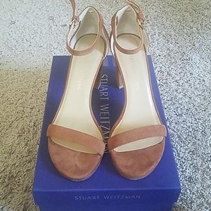 Stuart Weitzman "Nearly Nude" in Saddle Suede